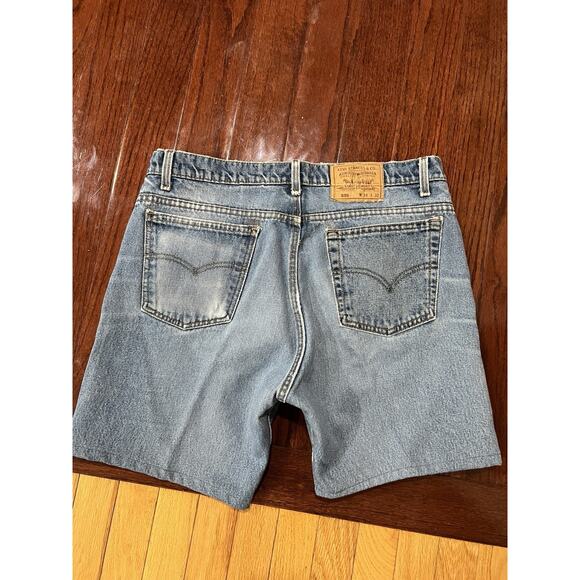 Vintage Levis Cut Off Shorts Mens 38 Blue Jorts Denim Jeans Washed Out Faded 505 - Picture 2 of 14